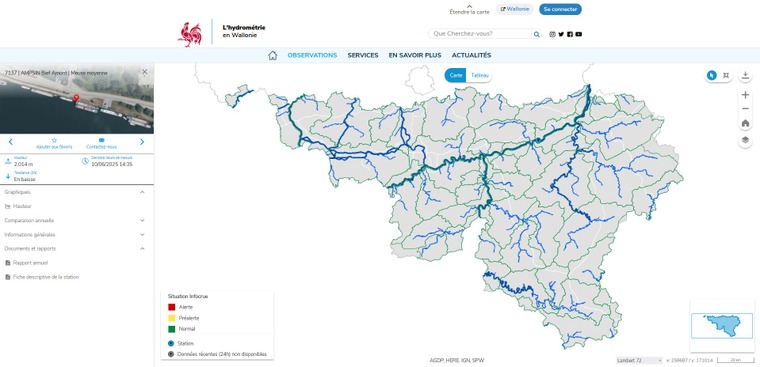 Carte hydrographique d'Ampsin